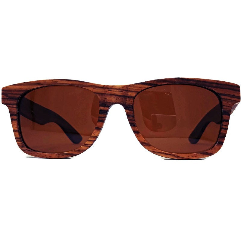 Zebrawood Full Frame Polarized Sunglasses with Case– Houseboat Kings