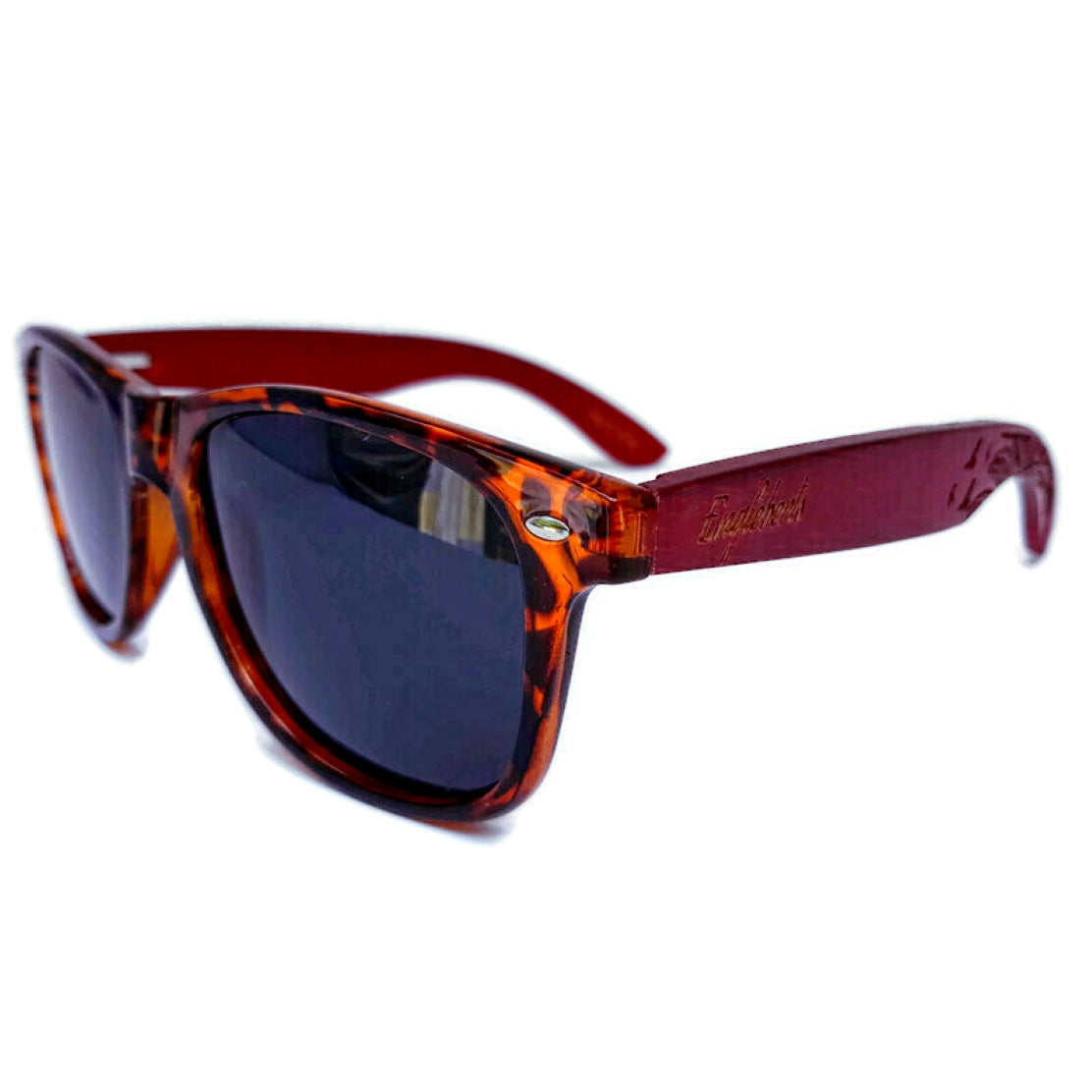 Engleberts Polarized 2024 Red Burnt Bamboo Sunglasses, Handcrafted